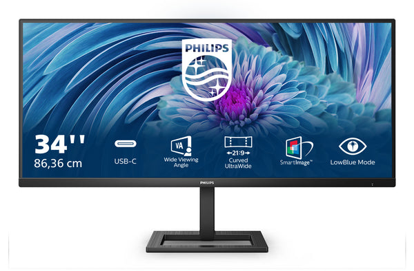 Philips E-line 346E2LAE 34 3440 x 1440 (UltraWide) HDMI DisplayPort USB-C 100Hz Dockingskærm