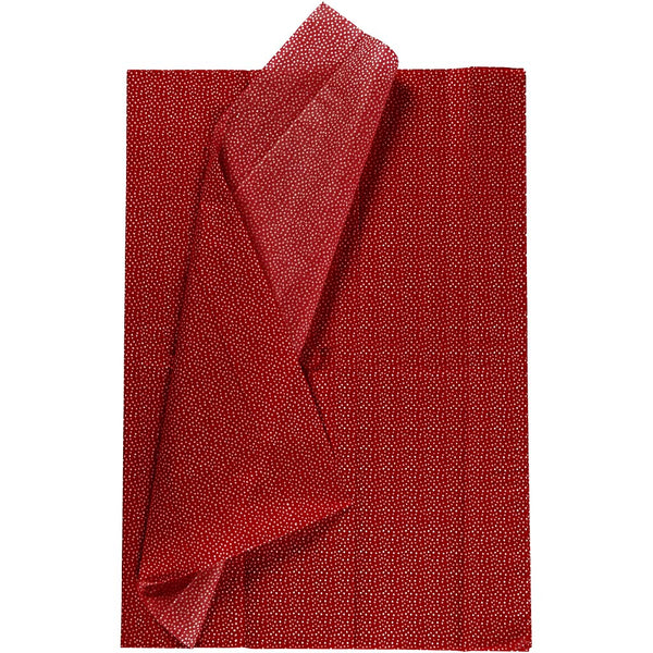 Silkepapir, ark 50x70 cm, 14 g, rød, 6 ark/ 1 pk.