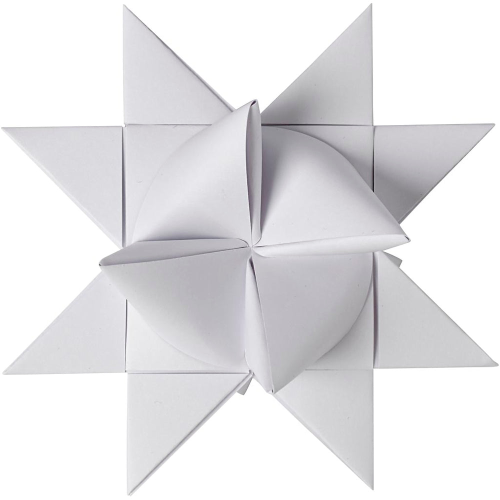 Stjernestrimler, L: 73 cm, B: 25 mm, diam. 11,5 cm, hvid, 100 strimler/ 1 pk.