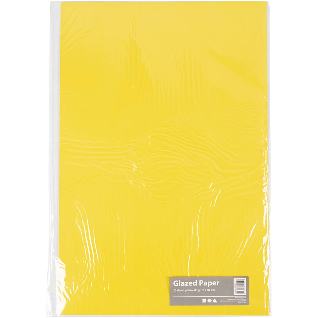 Gul Glanspapir 32x48 cm - 25 ark i høj kvalitet