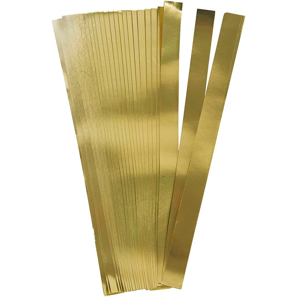 Stjernestrimler, L: 45 cm, diam. 6,5 cm, B: 15 mm, guld, 100 strimler/ 1 pk.