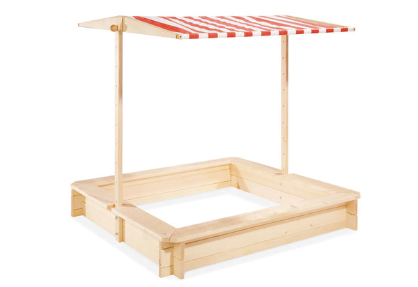 Pinolino Sandkasse med Baldakin (120x120cm), Leonie/Ubehandlet Fyr