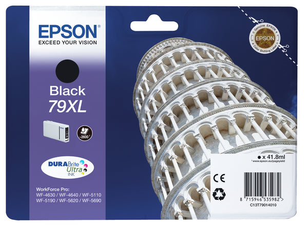Epson 79XL Sort 2600 sider Blæk C13T79014010