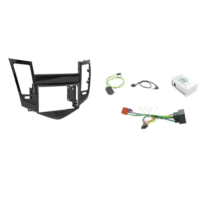 Monteringskit 2-DIN til Chevrolet Cruze - komplet kit inkl. ramme & ratbetjeningsinterface, connects2