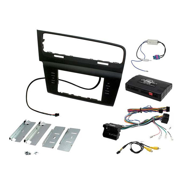 2-DIN installationskit VW Golf VII - aktiv ramme + Infodapter + antenneadapter, Connects2