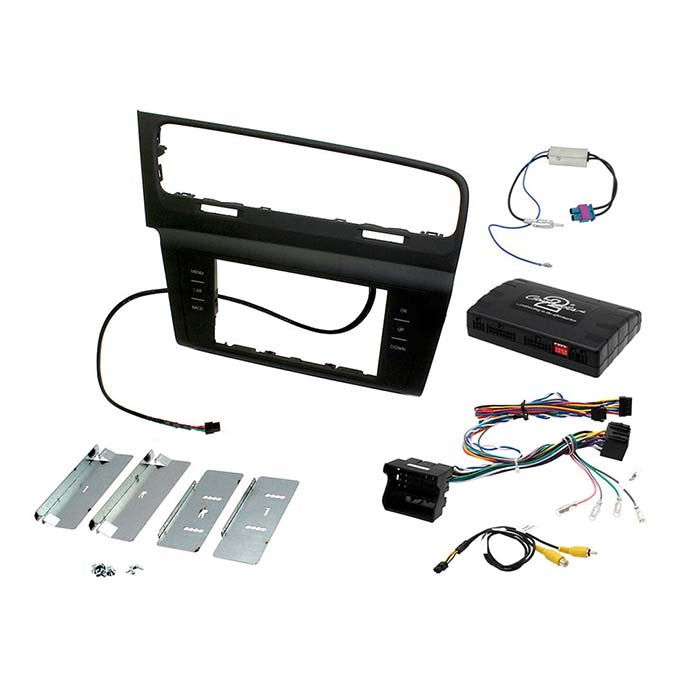 2-DIN installationskit VW Golf VII - aktiv ramme + Infodapter + antenneadapter, Connects2