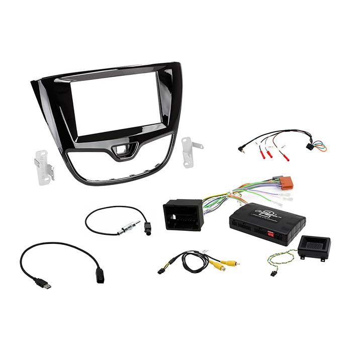 2-DIN monteringskit Opel Karl - komplet ramme + INFODapter + antenneadapter, connects2