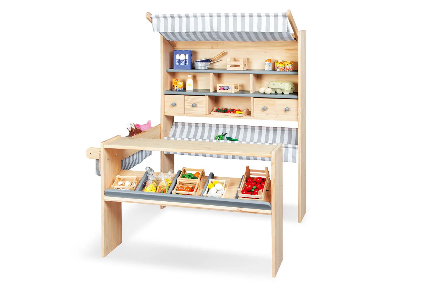 Pinolino Markedsbod – Lucy, Grålakeret – Leg - Børn - Butik og Teater