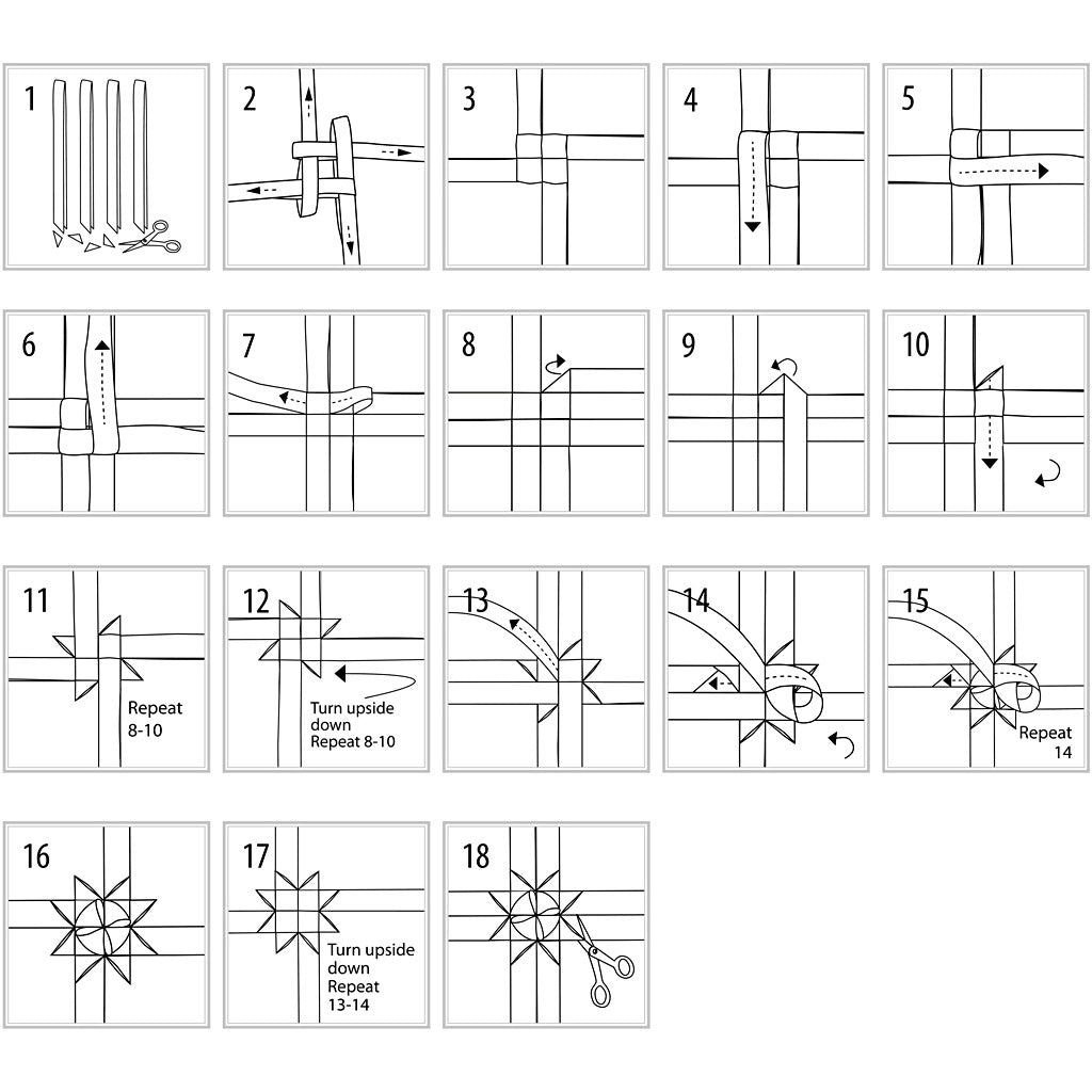 Stjernestrimler, L: 44+78 cm, B: 15+25 mm, diam. 6,5+11,5 cm, rød, hvid, 60 strimler/ 1 pk.
