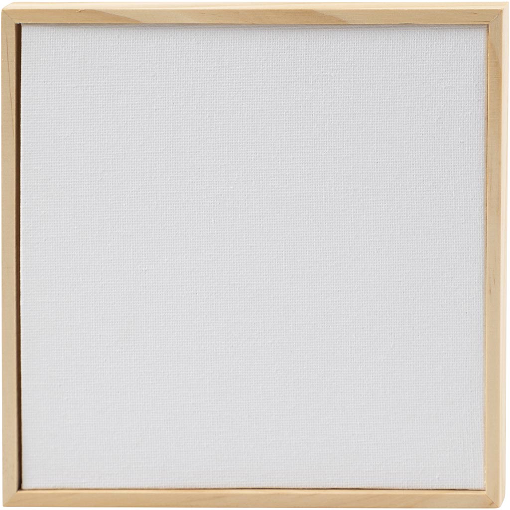 Malerplade med træramme, str. 15,8x15,8 cm, 280 g, hvid, 1 stk.