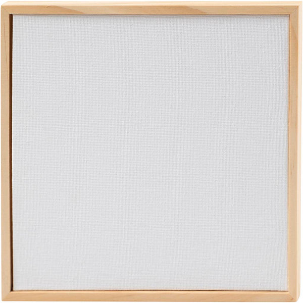Malerplade med træramme, str. 15,8x15,8 cm, 280 g, hvid, 1 stk.