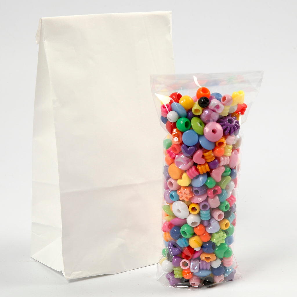 Papirposer, H: 22 cm, str. 6,5x9 cm, 46 g, hvid, 100 stk./ 1 pk.