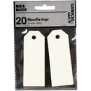 Manilamærker, str. 3x8 cm, 220 g, råhvid, 20 stk./ 1 pk.