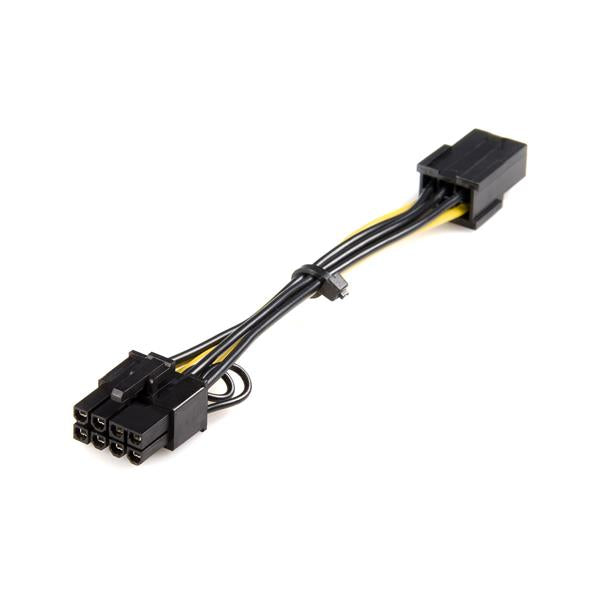 StarTech.com 6 pin PCI Express-strøm (female) - 8 pin PCI Express-strøm (male) Gul 15.5cm Strømkabel