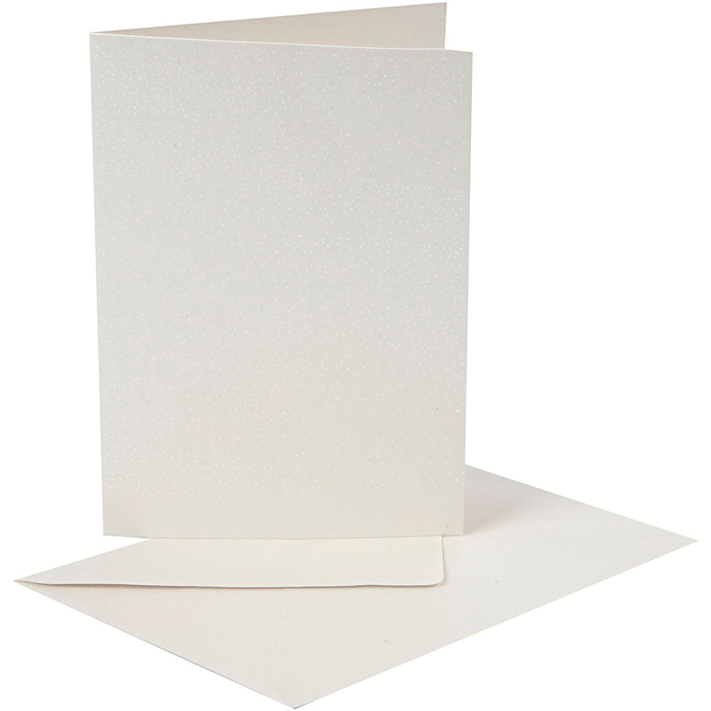 Perlemorskort og kuvert, kort str. 10,5x15 cm, kuvert str. 11,5x16,5 cm, creme, 10 sæt/ 1 pk.