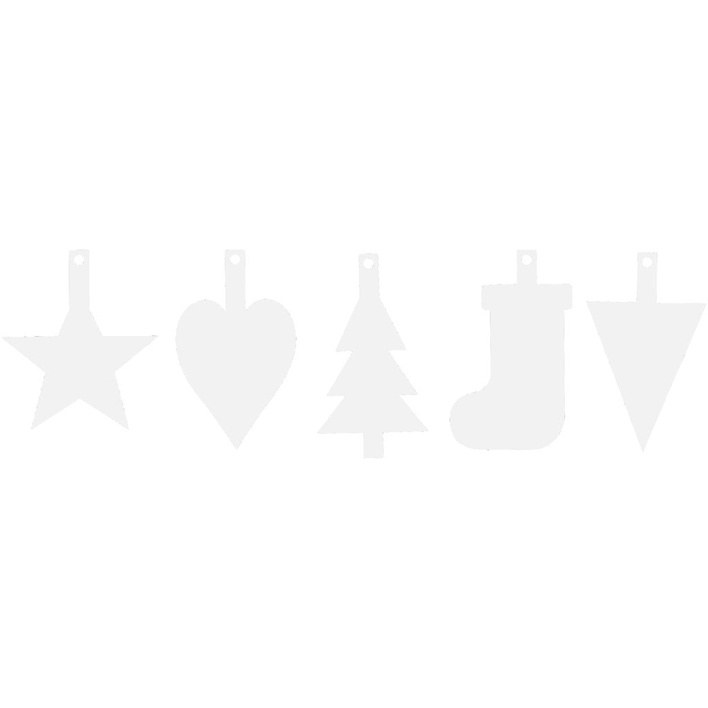 Juleophæng, H: 23,5-26,5 cm, B: 15,5-20,5 cm, hvid, 15 stk./ 1 pk.