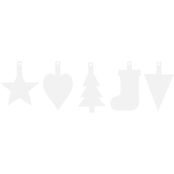 Juleophæng, H: 23,5-26,5 cm, B: 15,5-20,5 cm, hvid, 15 stk./ 1 pk.