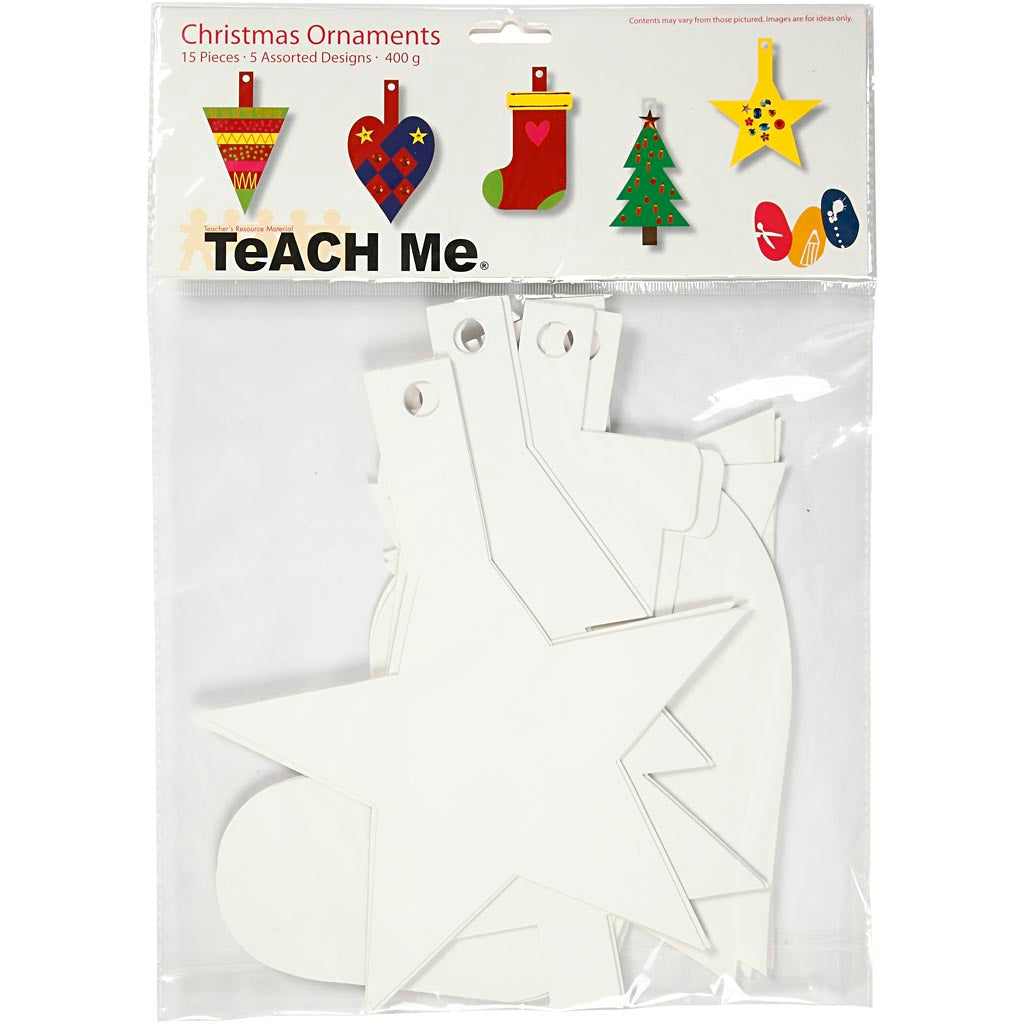 Juleophæng, H: 23,5-26,5 cm, B: 15,5-20,5 cm, hvid, 15 stk./ 1 pk.