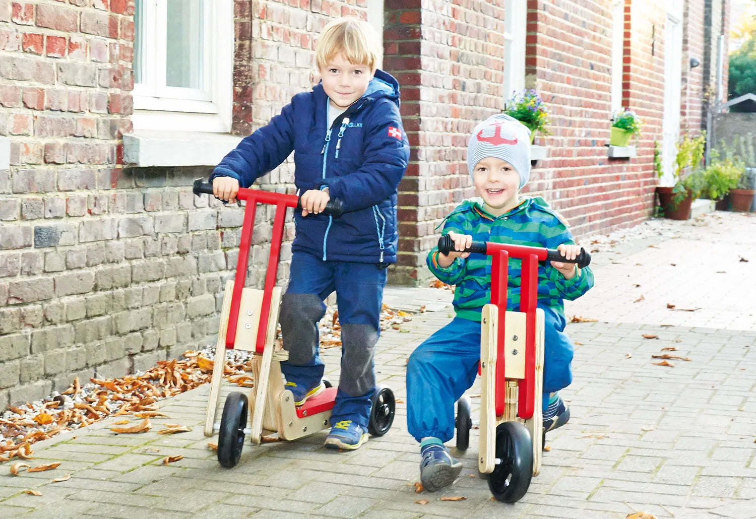 Pinolino Kombi Løbehjul Trehjulet- og Løbecykel, Theo/Natur-Rød