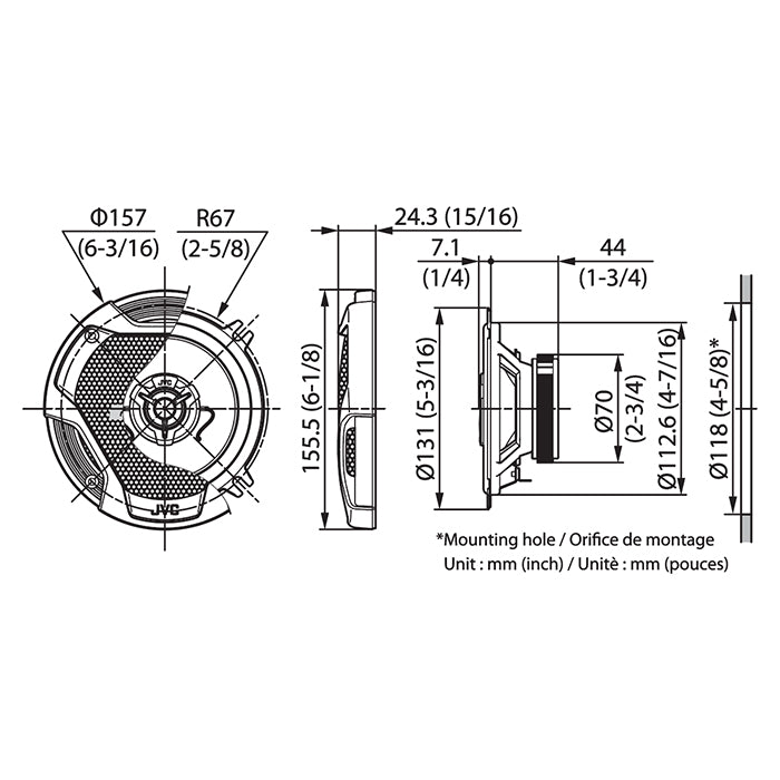 JVC CS-DR522 højttalersæt 13cm 2-vejs 260w peak