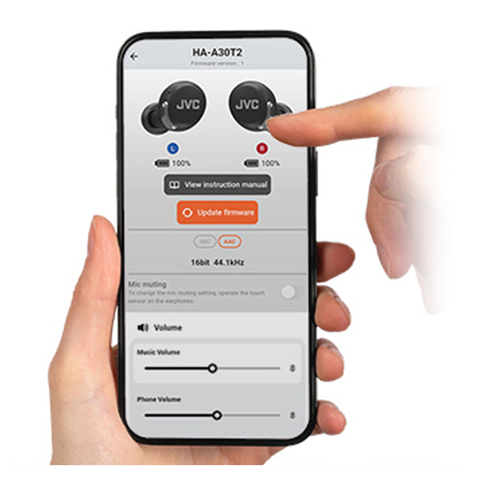 ANC True Wireless earbuds, 27 t. batteri, IPX4, multipoint - JVC