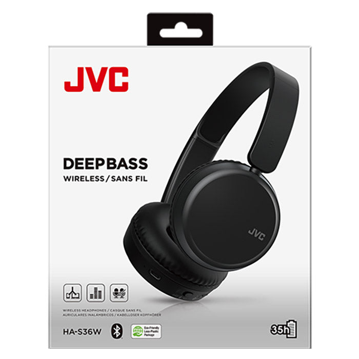 Trådløst over-ear Bluetooth headset, 35 t batteri, foldbart - JVC HAS36WBU, JVC