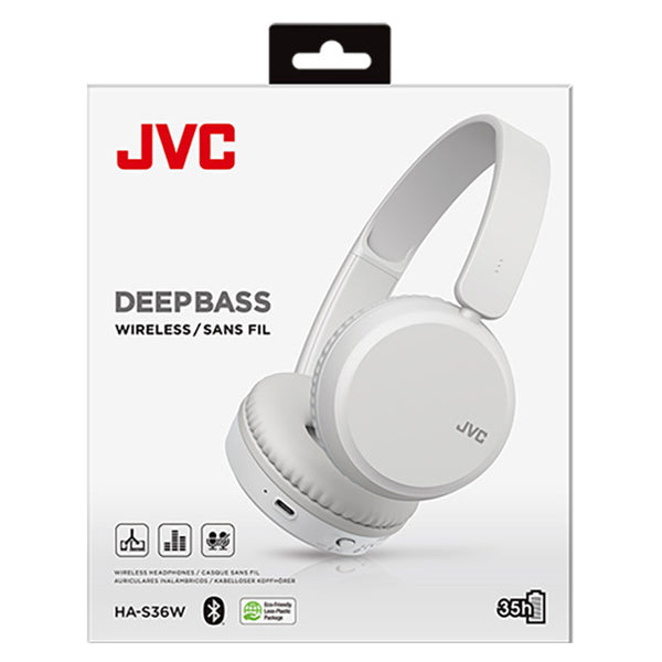 Over-ear Bluetooth headset hvid, foldbart, op til 35 t. batteri - JVC