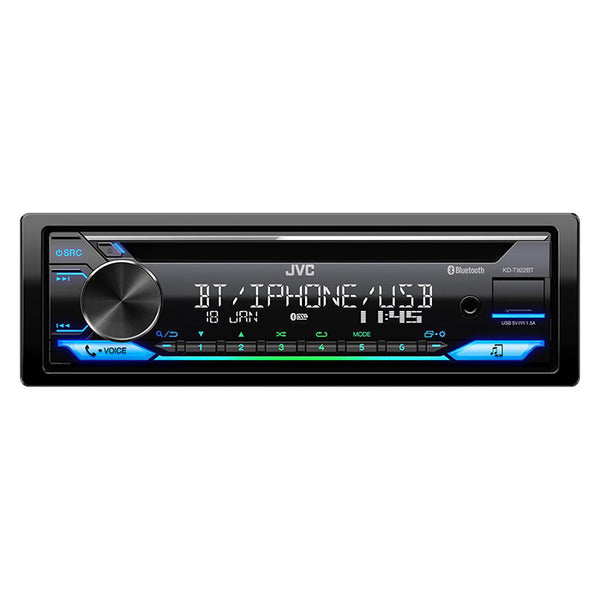 Bilradio CD/RDS tuner med Bluetooth, Spotify, USB & 13-bånds EQ - JVC KD-T922BT, JVC