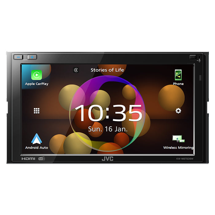 Trådløs CarPlay & Android Auto 6,8 2-DIN multimedieradio med Bluetooth og USB-C - JVC