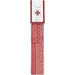Stjernestrimler, L: 44+78 cm, B: 15+25 mm, diam. 6,5+11,5 cm, rød, hvid, 60 strimler/ 1 pk.