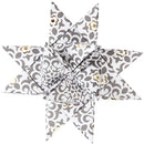 Stjernestrimler, L: 44+78 cm, diam. 6,5+11,5 cm, B: 15+25 mm, guld, hvid, 48 strimler/ 1 pk.