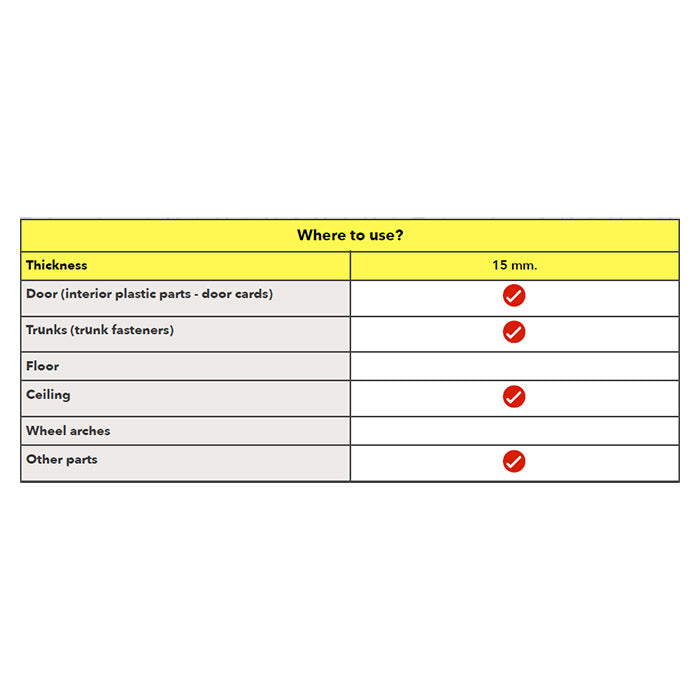 Lydabsorberende PU skum 15 mm selvklæbende 500x400 mm 10-pak - CTK WaveFix