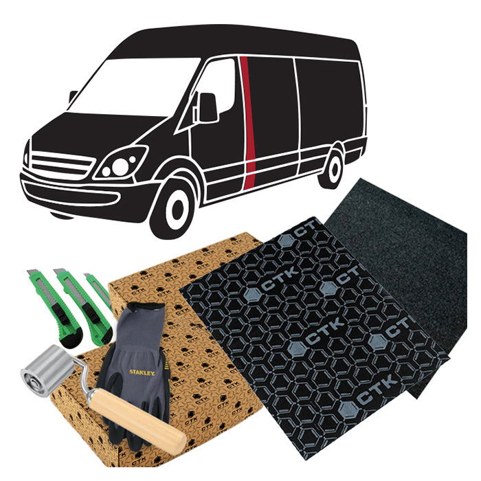 Støjdæmpningspakke til varevogn - varerumsadskillelse, sort. CTK