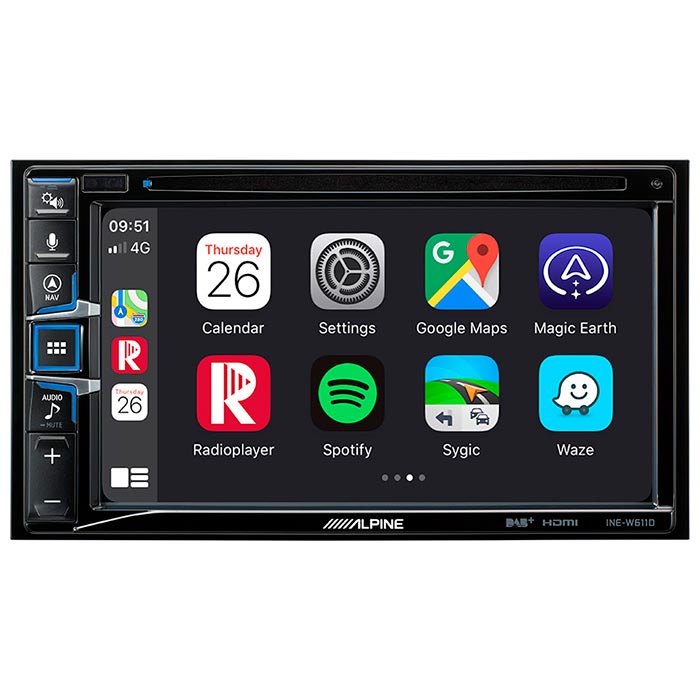 Navigationssystem med CarPlay/Android Auto, DAB+, DVD, 6,5 touch - Alpine