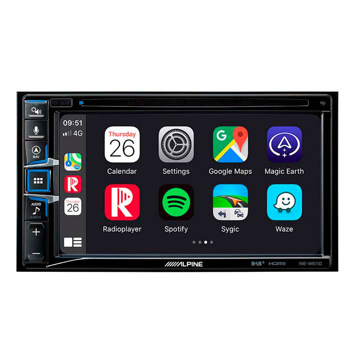 2-DIN multimedia station med TomTom truck-/camperkort, Apple CarPlay & DAB+ - Alpine