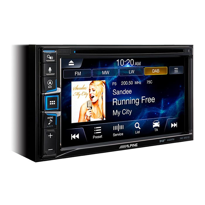 Navigationssystem med CarPlay/Android Auto, DAB+, DVD, 6,5 touch - Alpine