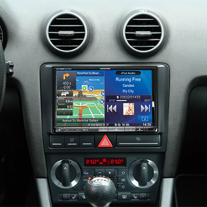 8 2-DIN monteringskit til Audi A3 (2003 - 2008) - ratkontrol & displaysupport, Alpine