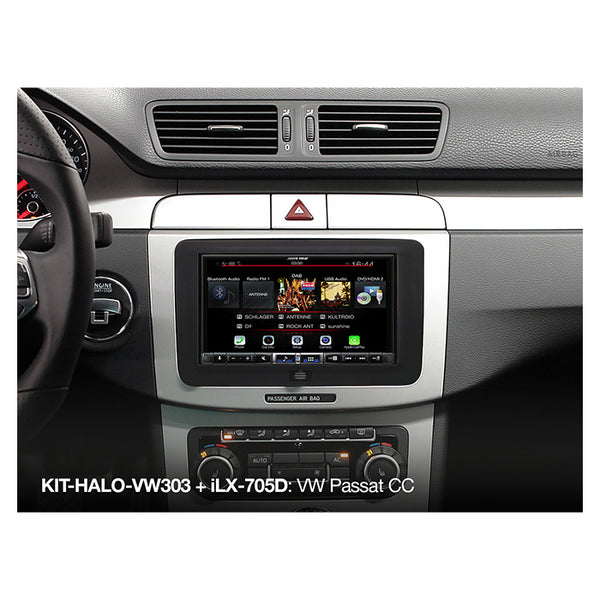 Monteringssæt til Alpine HALO 9/11 til VW, Seat, Skoda - bevaret ratkontrol & PDC, Alpine