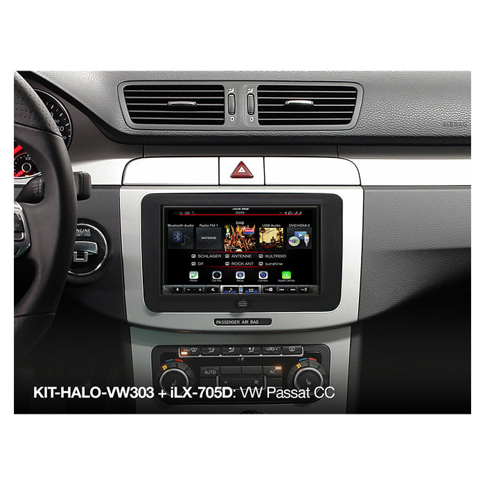 Monteringssæt til Alpine HALO 9/11 til VW, Seat, Skoda - bevaret ratkontrol & PDC, Alpine