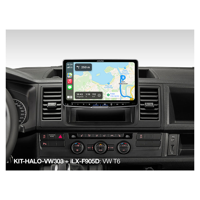 Monteringssæt til Alpine HALO 9/11 til VW, Seat, Skoda - bevaret ratkontrol & PDC, Alpine