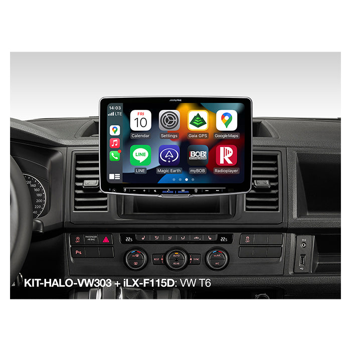 Monteringssæt til Alpine HALO 9/11 til VW, Seat, Skoda - bevaret ratkontrol & PDC, Alpine