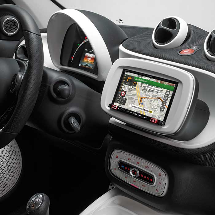 Monteringssæt til INE‑W997D 2‑DIN til Smart Fortwo/ForFour (453) hvid - Alpine