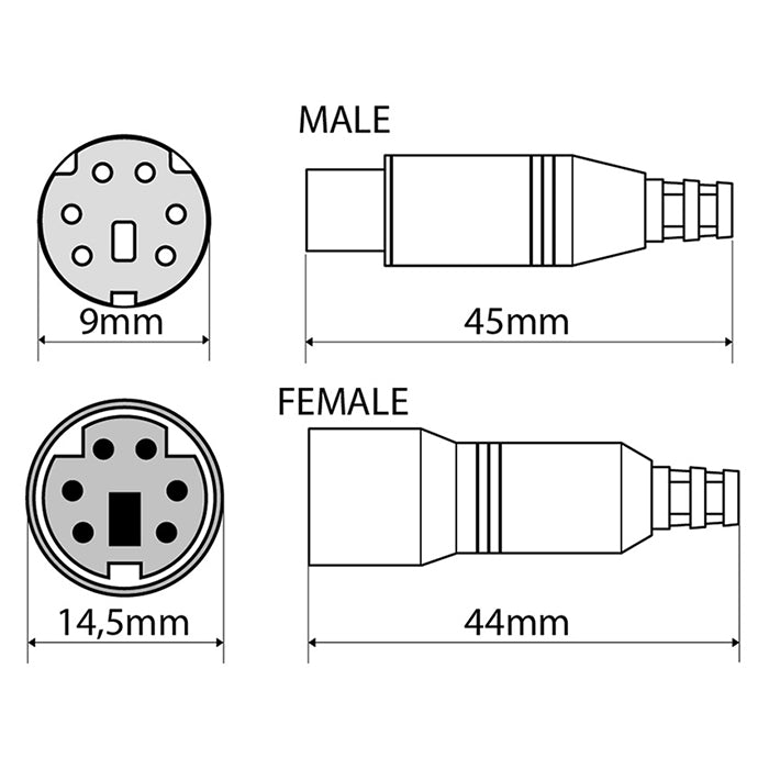 Adapter til Alpine KWE-CAM5D til Waeco/Camera Direct, 6-pin Mini DIN - Alpine