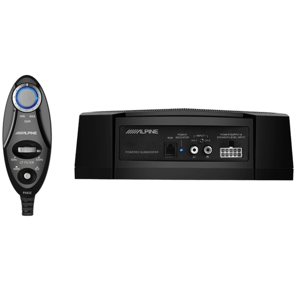 Aktiv bilsubwoofer 160W med indbygget forstærker, variabel low-pass - Alpine