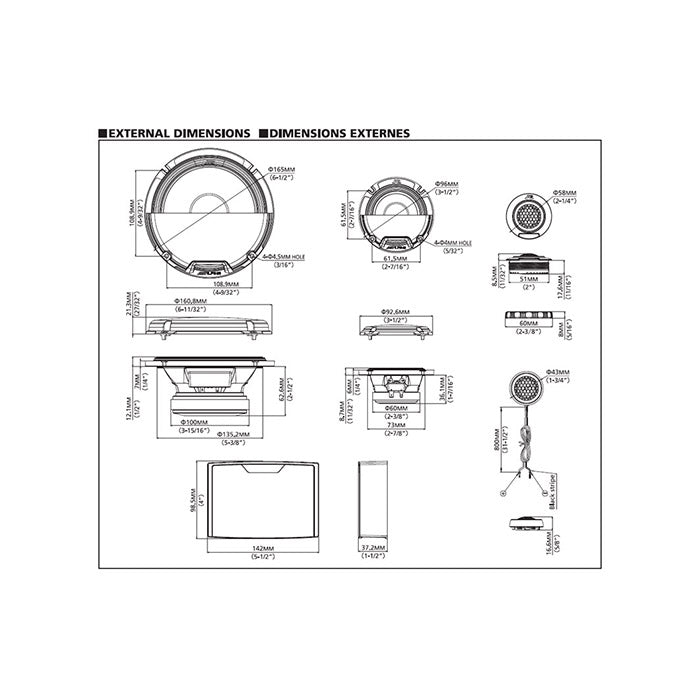 3-vejs komponentsæt 16,5 cm (R2-S653) højttalere, 300W - Alpine