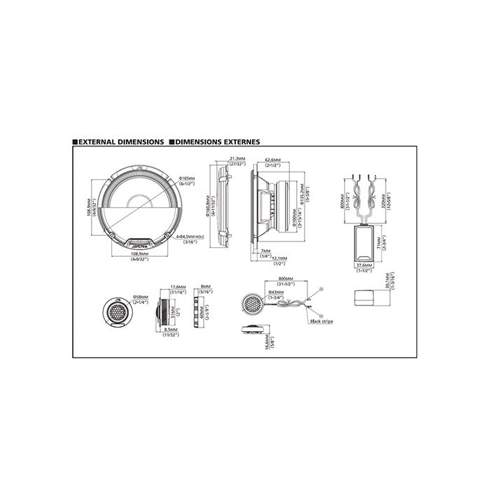 2-vejs komponentsæt 16,5 cm højttalere (300W) - Alpine