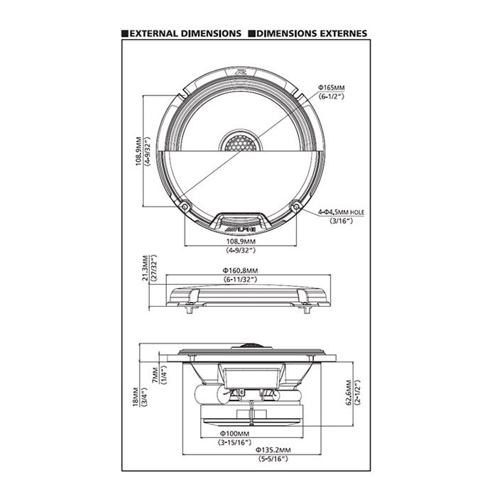 16,5 cm coaxial bilhøjttaler 300W - Alpine