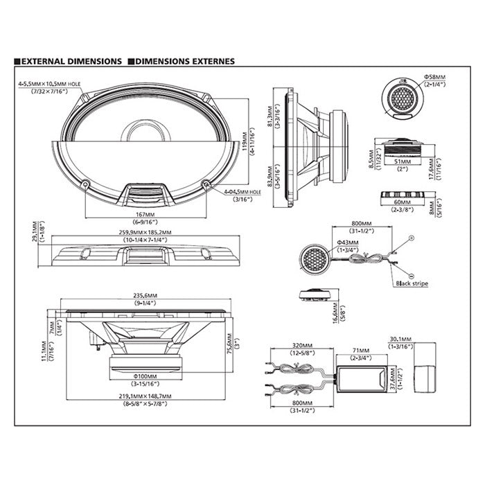 6x9 2-vejs bilhøjttaler 300W R2-S69C - Alpine