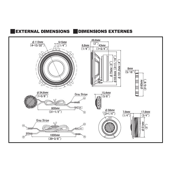 Højttaler Komponentsæt - alpine (245 S2S40C)