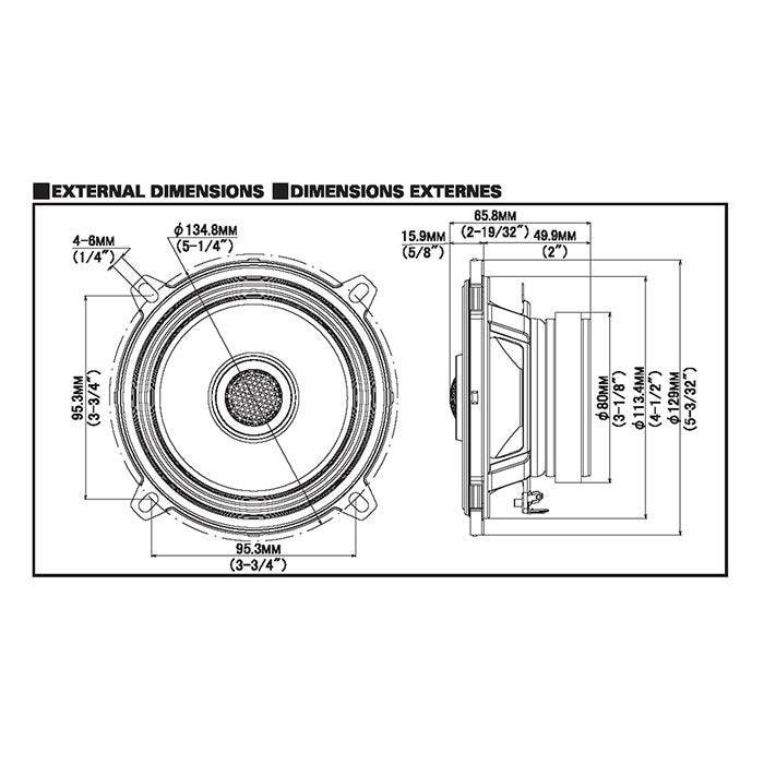 Coaxial højttaler 13 cm 2-vejs, 280W RMS, Alpine